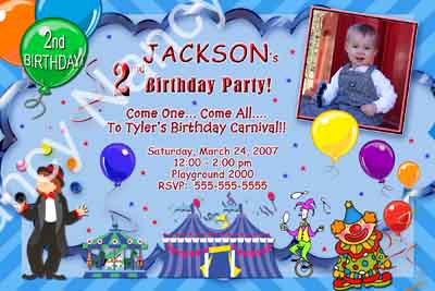 Carnival Circus Clown Ferris Wheel Boy Girl Photo Birthday Party